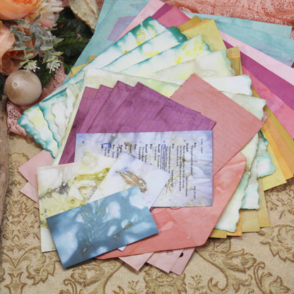 Summer Meadow # 2 Inspirational Paper Pack | 35 piece set | Eco Dyed / Hand Dyed Paper | Junk Journal Pack