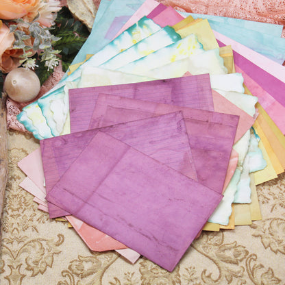 Summer Meadow # 2 Inspirational Paper Pack | 35 piece set | Eco Dyed / Hand Dyed Paper | Junk Journal Pack