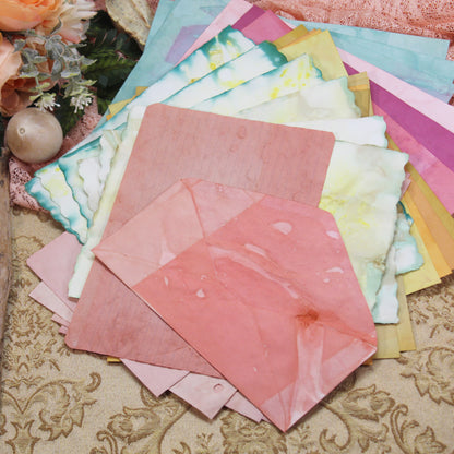 Summer Meadow # 2 Inspirational Paper Pack | 35 piece set | Eco Dyed / Hand Dyed Paper | Junk Journal Pack