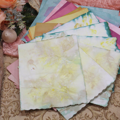 Summer Meadow # 2 Inspirational Paper Pack | 35 piece set | Eco Dyed / Hand Dyed Paper | Junk Journal Pack