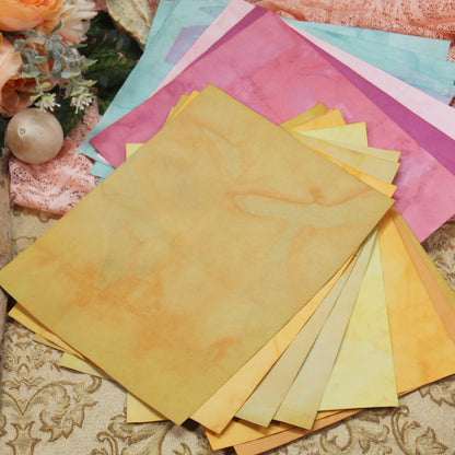 Summer Meadow # 2 Inspirational Paper Pack | 35 piece set | Eco Dyed / Hand Dyed Paper | Junk Journal Pack