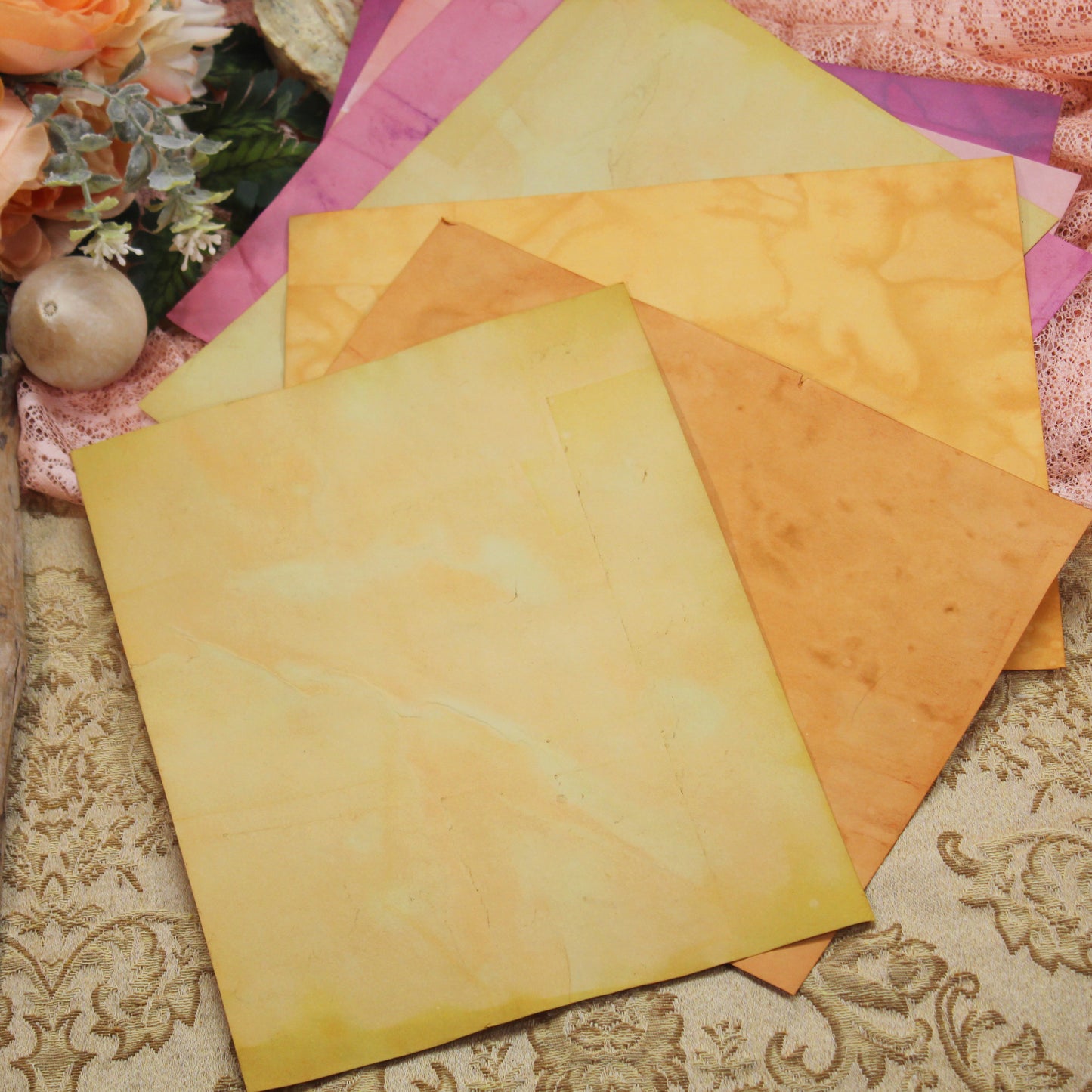 Summer Meadow # 3 Inspirational Paper Pack | 35 piece set | Eco Dyed / Hand Dyed Paper | Junk Journal Pack