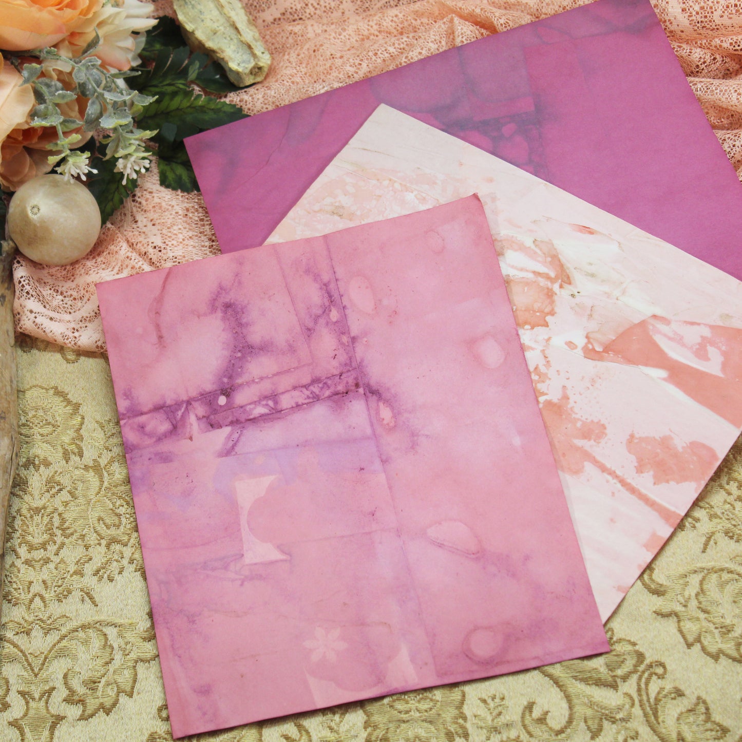 Summer Meadow # 3 Inspirational Paper Pack | 35 piece set | Eco Dyed / Hand Dyed Paper | Junk Journal Pack