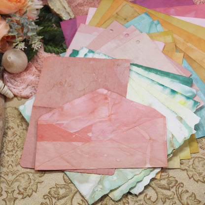 Summer Meadow # 4 Inspo Paper Pack - 35 piece set - Eco Dyed / Hand Dyed Paper - Junk Journal Pack