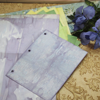 Iris Bloom # 1 Inspirational Paper Pack | 24 piece set | Eco Dyed / Hand Dyed Paper | Junk Journal Pack