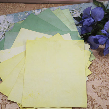 Iris Bloom # 3 Inspirational Paper Pack | 24 piece set | Eco Dyed / Hand Dyed Paper | Junk Journal Pack