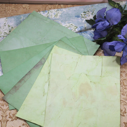 Iris Bloom # 3 Inspirational Paper Pack | 24 piece set | Eco Dyed / Hand Dyed Paper | Junk Journal Pack