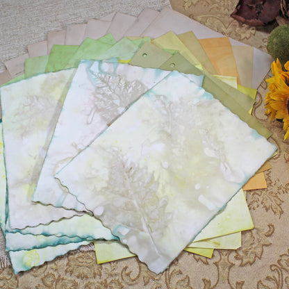 Sunflowers # 4 Inspirational Paper Pack | 38 piece set | Eco Dyed / Hand Dyed Paper | Junk Journal Pack