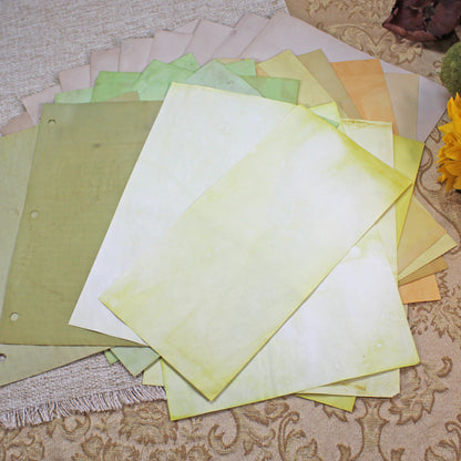 Sunflowers # 4 Inspirational Paper Pack | 38 piece set | Eco Dyed / Hand Dyed Paper | Junk Journal Pack