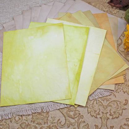 Sunflowers # 4 Inspirational Paper Pack | 38 piece set | Eco Dyed / Hand Dyed Paper | Junk Journal Pack