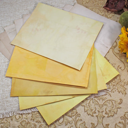 Sunflowers # 4 Inspirational Paper Pack | 38 piece set | Eco Dyed / Hand Dyed Paper | Junk Journal Pack