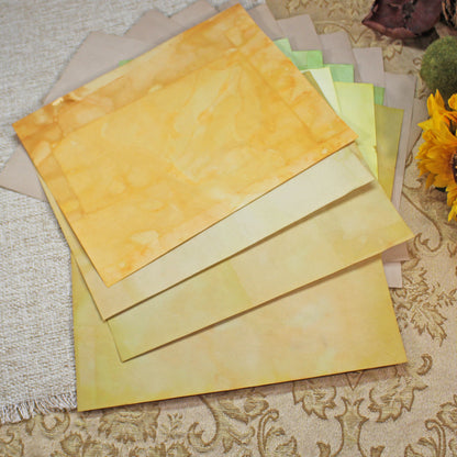 Sunflowers # 3 Inspirational Paper Pack | 38 piece set | Eco Dyed / Hand Dyed Paper | Junk Journal Pack