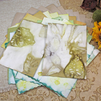 Sunflowers # 2 Inspirational Paper Pack | 38 piece set | Eco Dyed / Hand Dyed Paper | Junk Journal Pack