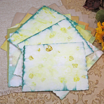 Sunflowers # 2 Inspirational Paper Pack | 38 piece set | Eco Dyed / Hand Dyed Paper | Junk Journal Pack