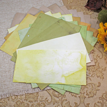 Sunflowers # 2 Inspirational Paper Pack | 38 piece set | Eco Dyed / Hand Dyed Paper | Junk Journal Pack