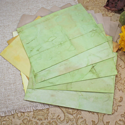 Sunflowers # 2 Inspirational Paper Pack | 38 piece set | Eco Dyed / Hand Dyed Paper | Junk Journal Pack