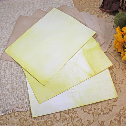 Sunflowers # 2 Inspirational Paper Pack | 38 piece set | Eco Dyed / Hand Dyed Paper | Junk Journal Pack