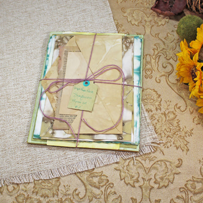 Sunflowers # 2 Inspirational Paper Pack | 38 piece set | Eco Dyed / Hand Dyed Paper | Junk Journal Pack