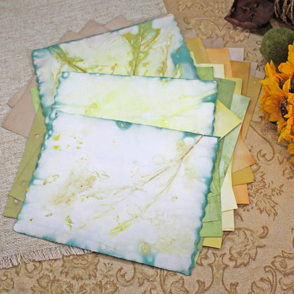 Sunflowers # 1 Inspirational Paper Pack | 38 piece set | Eco Dyed / Hand Dyed Paper | Junk Journal Pack