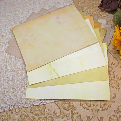 Sunflowers # 1 Inspirational Paper Pack | 38 piece set | Eco Dyed / Hand Dyed Paper | Junk Journal Pack