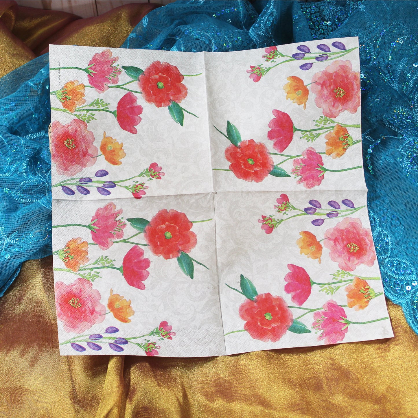 Decoupage Napkins 6 Assorted Floral Designs - Series 5