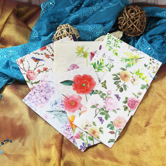 Decoupage Napkins 6 Assorted Floral Designs - Series 4