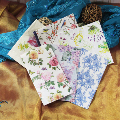 Decoupage Napkins 6 Assorted Floral Designs - Series 7