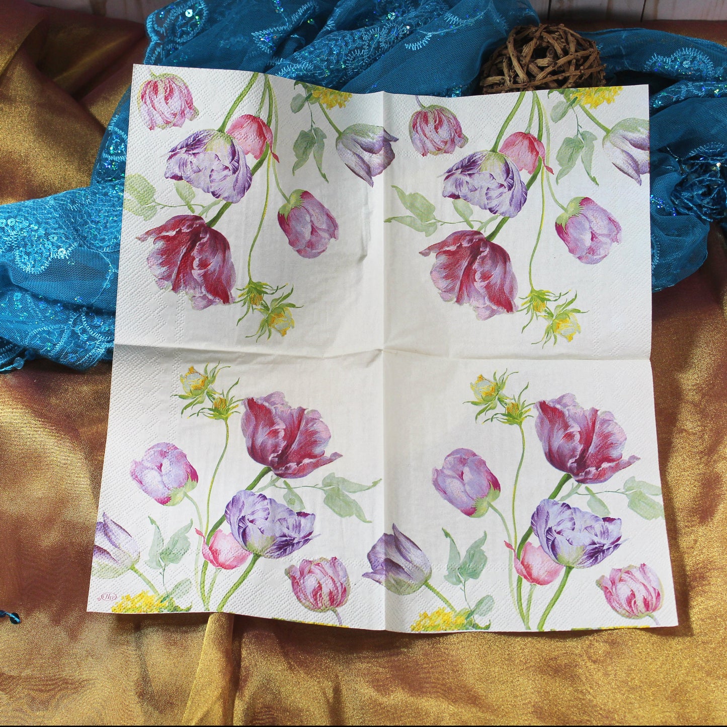 Decoupage Napkins 6 Assorted Floral Designs - Series 4