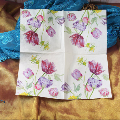 Decoupage Napkins 6 Assorted Floral Designs - Series 7