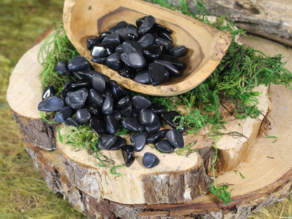 Obsidian Guardian: Tumbled Black Obsidian Healing Crystal for Spiritual Protection and Wiccan Practices